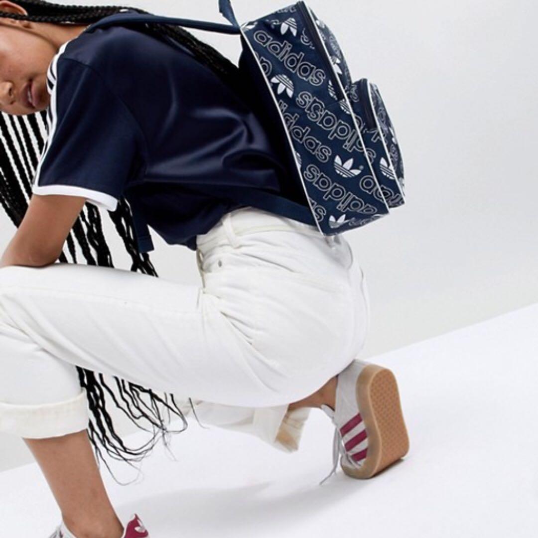 adidas originals classic medium backpack in all over logo