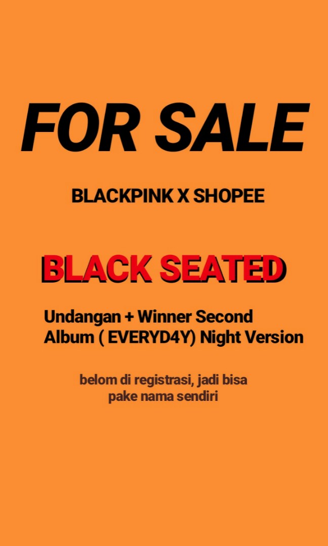 Blackpink X Shopee Black Seated Tickets Vouchers Events Tickets