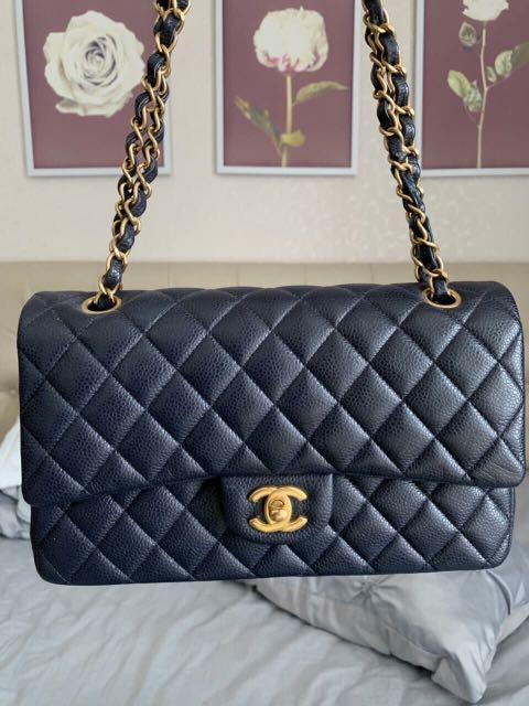 Chanel Classic Navy Blue with GHW
