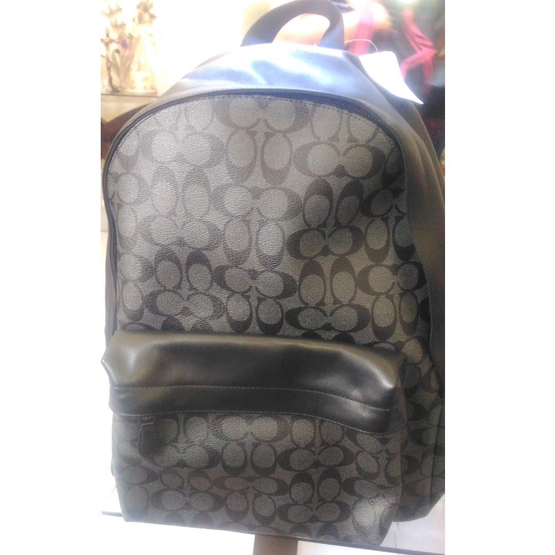 CHARLES BACKPACK IN SIGNATURE COACH F55398 CHARCOAL BLACK Women s Fashion Bags Wallets Backpacks on Carousell