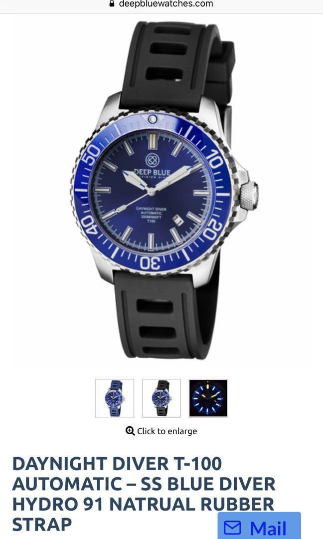 Deepblue Daynight Diver T100 Mobile Phones Gadgets Wearables Smart Watches on Carousell