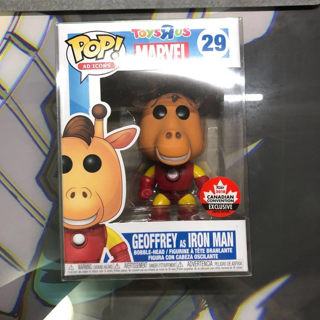 Geoffrey as iron man funko pop discount