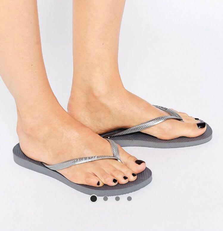 HAVAIANAS Steel Grey Slippers Women s Fashion Footwear Flipflops and Slides on Carousell