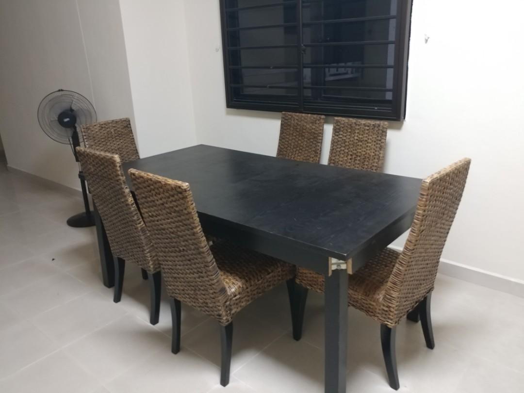 Ikea Extension Dining Table 6 Chairs Not Ikea Furniture Tables Chairs On Carousell