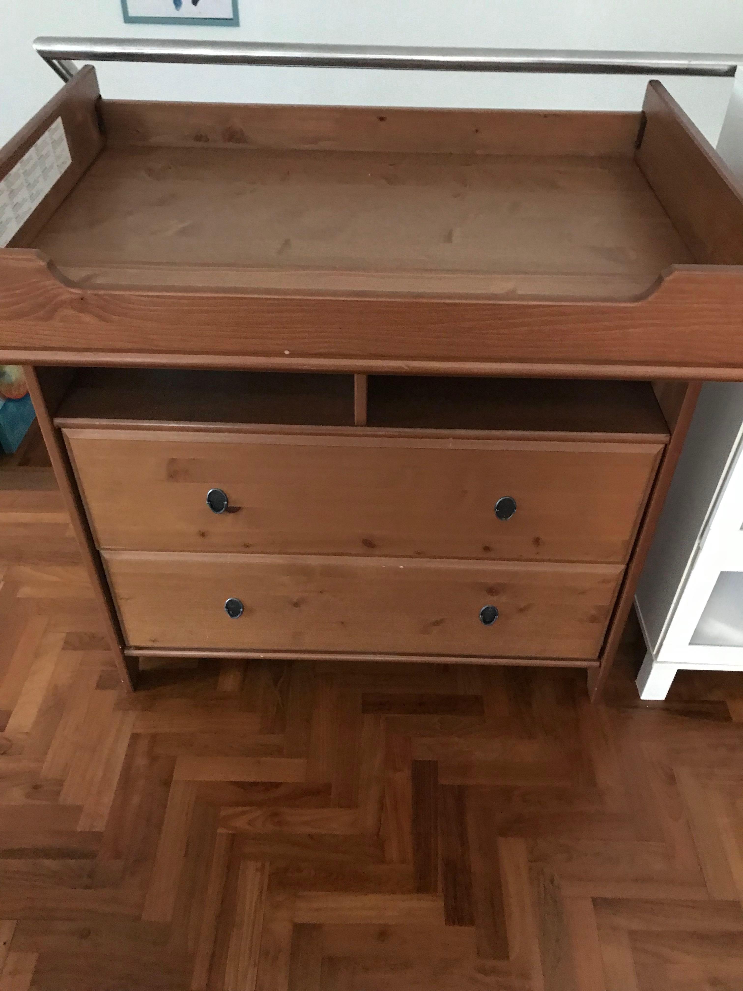 Ikea Wooden Convertible Baby Change Table Drawer Furniture