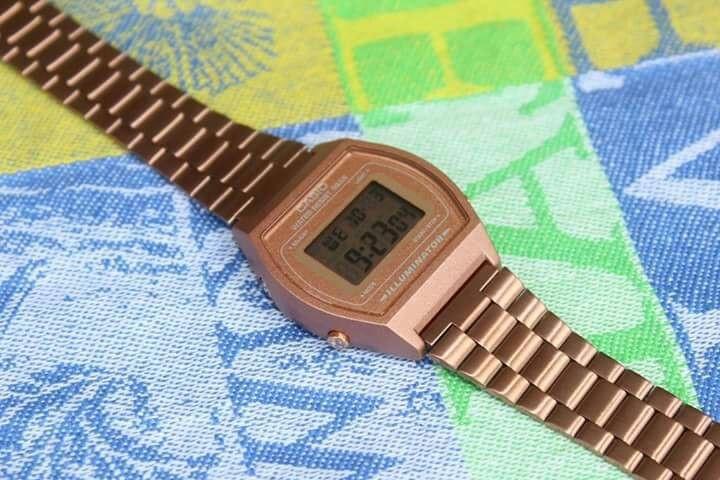 Jam casio wanita rose gold top