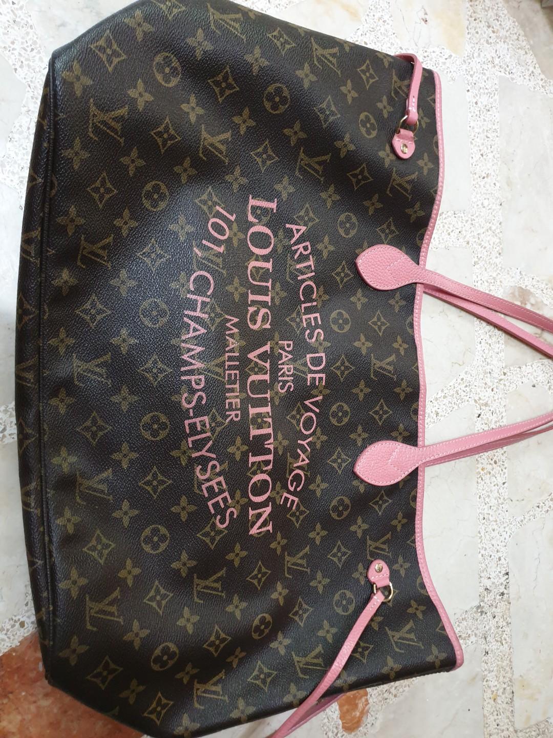 LOUIS VUITTON Rose Velours Monogram Ikat Neverfull GM Limited