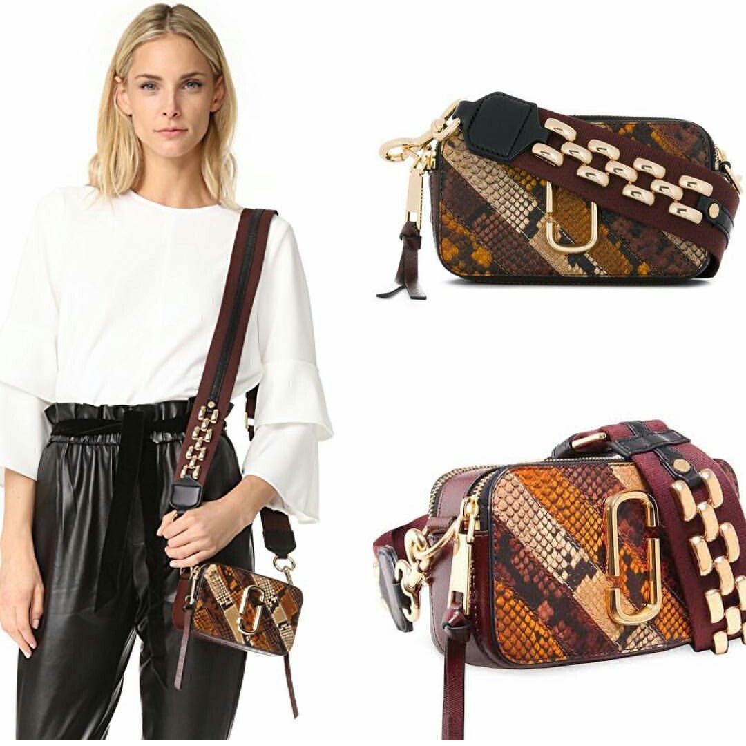 MARC JACOBS SNAKE SKIN SNAPSHOT CAMERA BAG