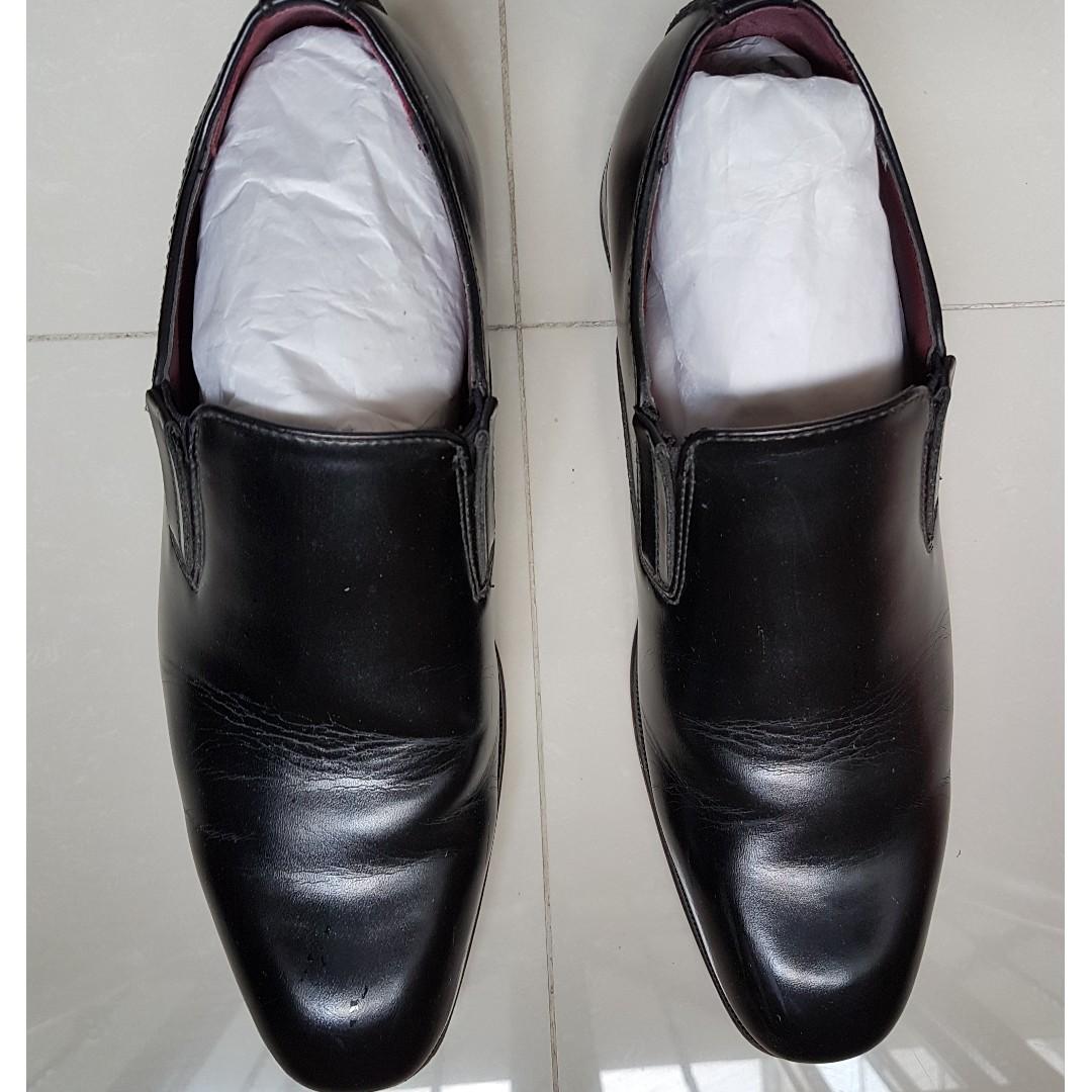 mens black leather shoes size 6