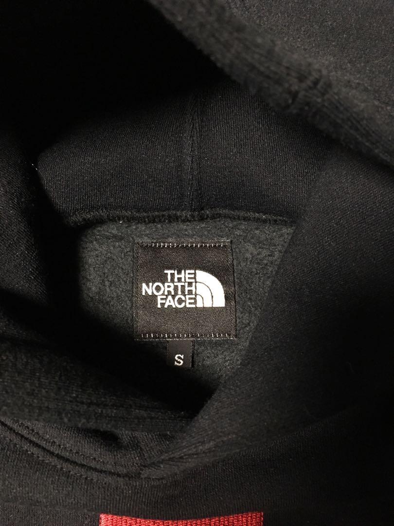 the north face embroidered box logo hoodie