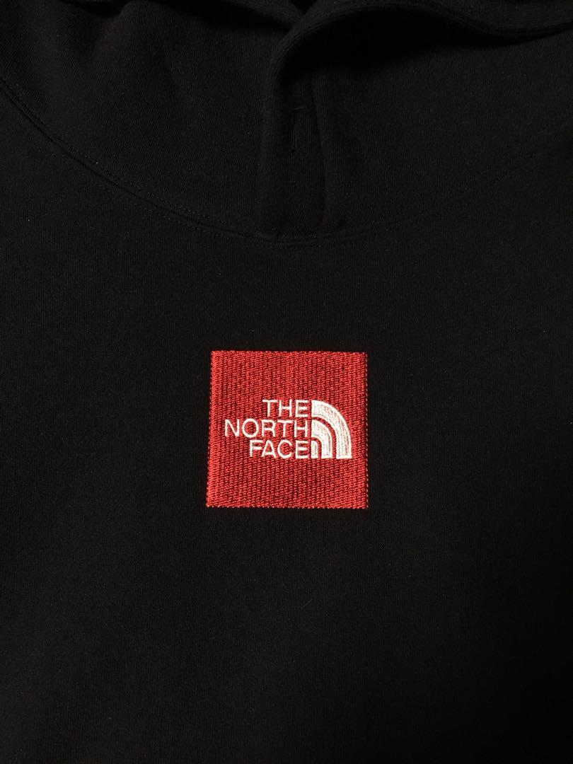 the north face embroidered box logo hoodie