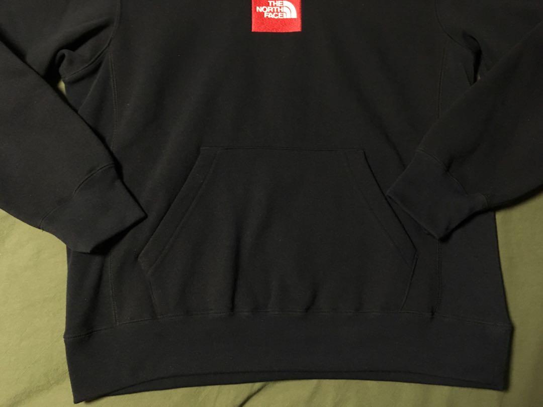 the north face embroidered box logo hoodie