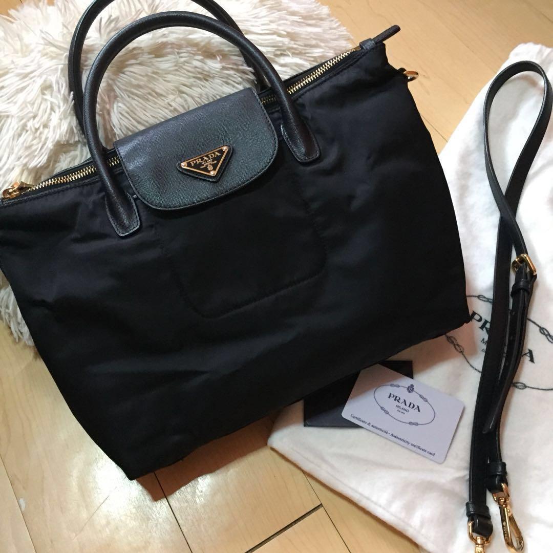 Prada Tessuto Saffiano Nero bag, Luxury, Bags & Wallets on Carousell