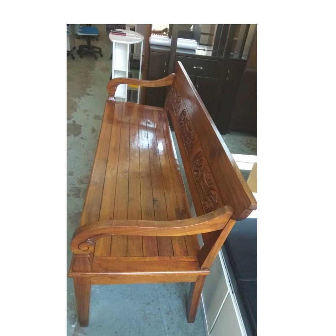 READY STOCK ,Kerusi panjang kayu jati , Barang terpakai, Furniture