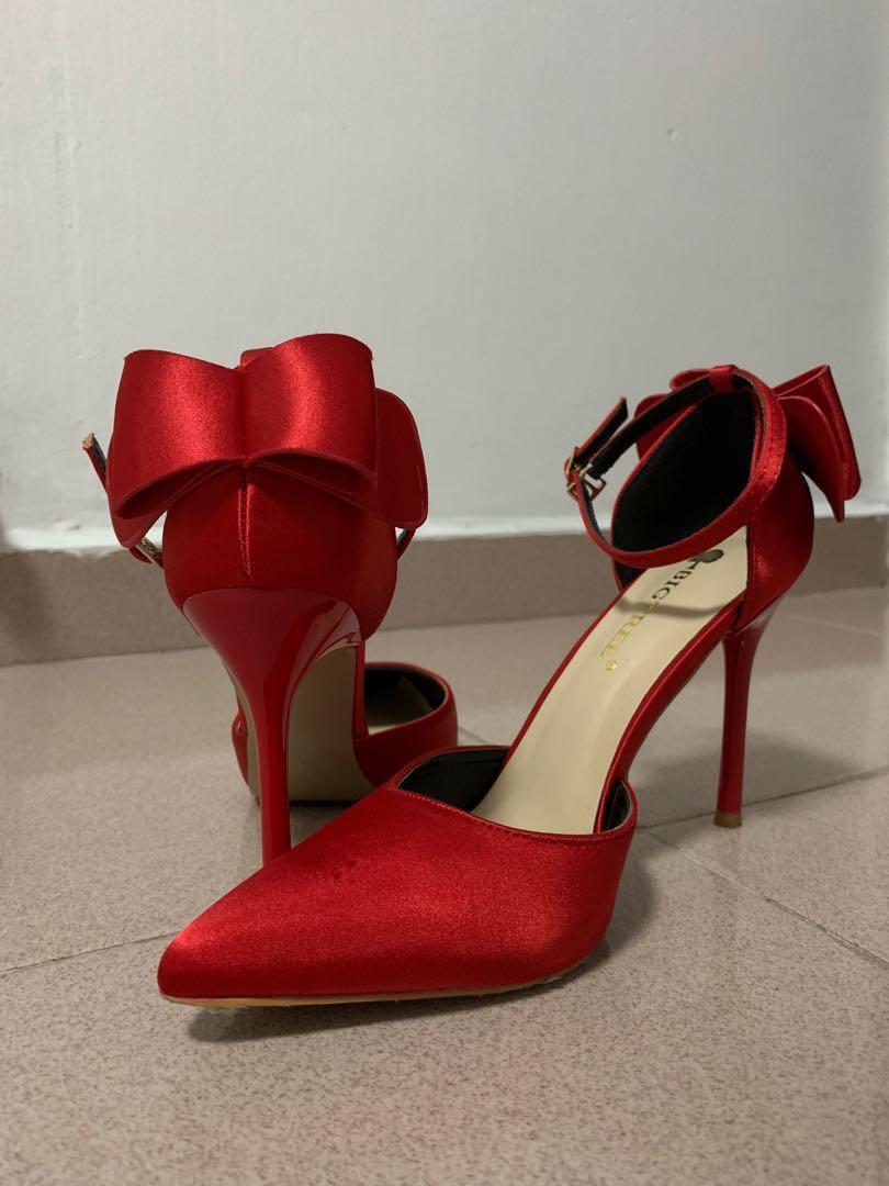 Red ribbon heels sale