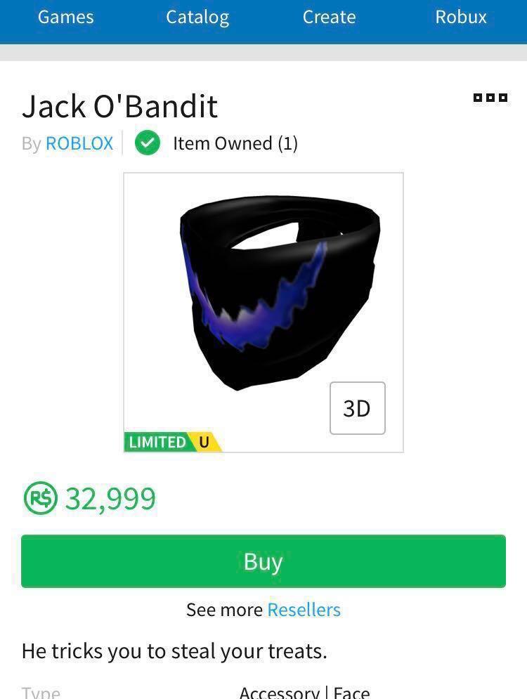 Roblox Limited Item Jacko Toys Games Video Gaming In Game Products On Carousell - roblox limited items new