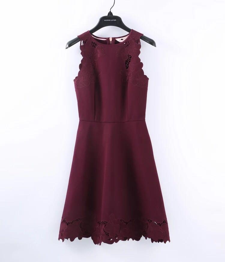 ted baker wine dress