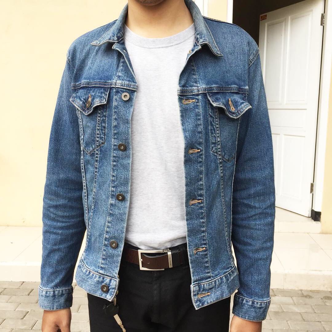 Jaket trucker uniqlo Clearance