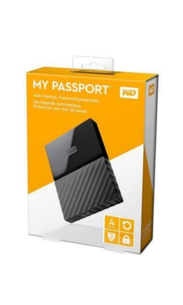 Bnib Western Digital Wd My Passport 4tb Black Electronics Computer Parts Accessories On Carousell