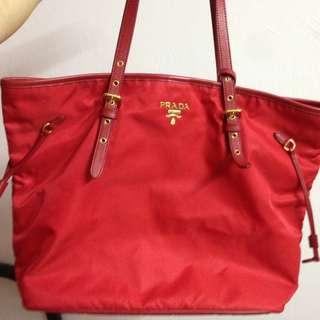 Prada B1801K Tessuto Saffiano Red Rosso Purse Handbag