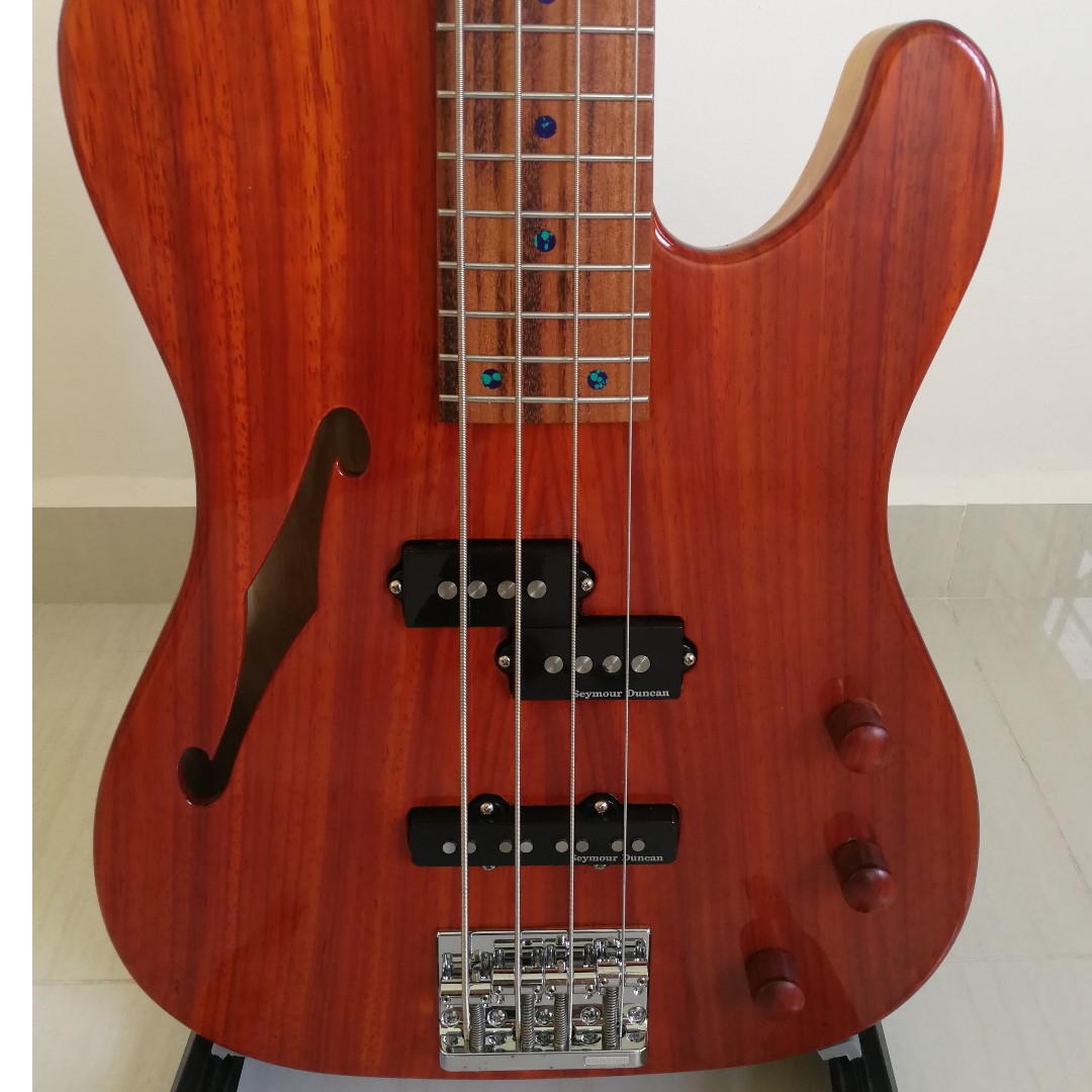 Almost New Warmoth Tele Body Electric Bass 24 frets P J Pickups