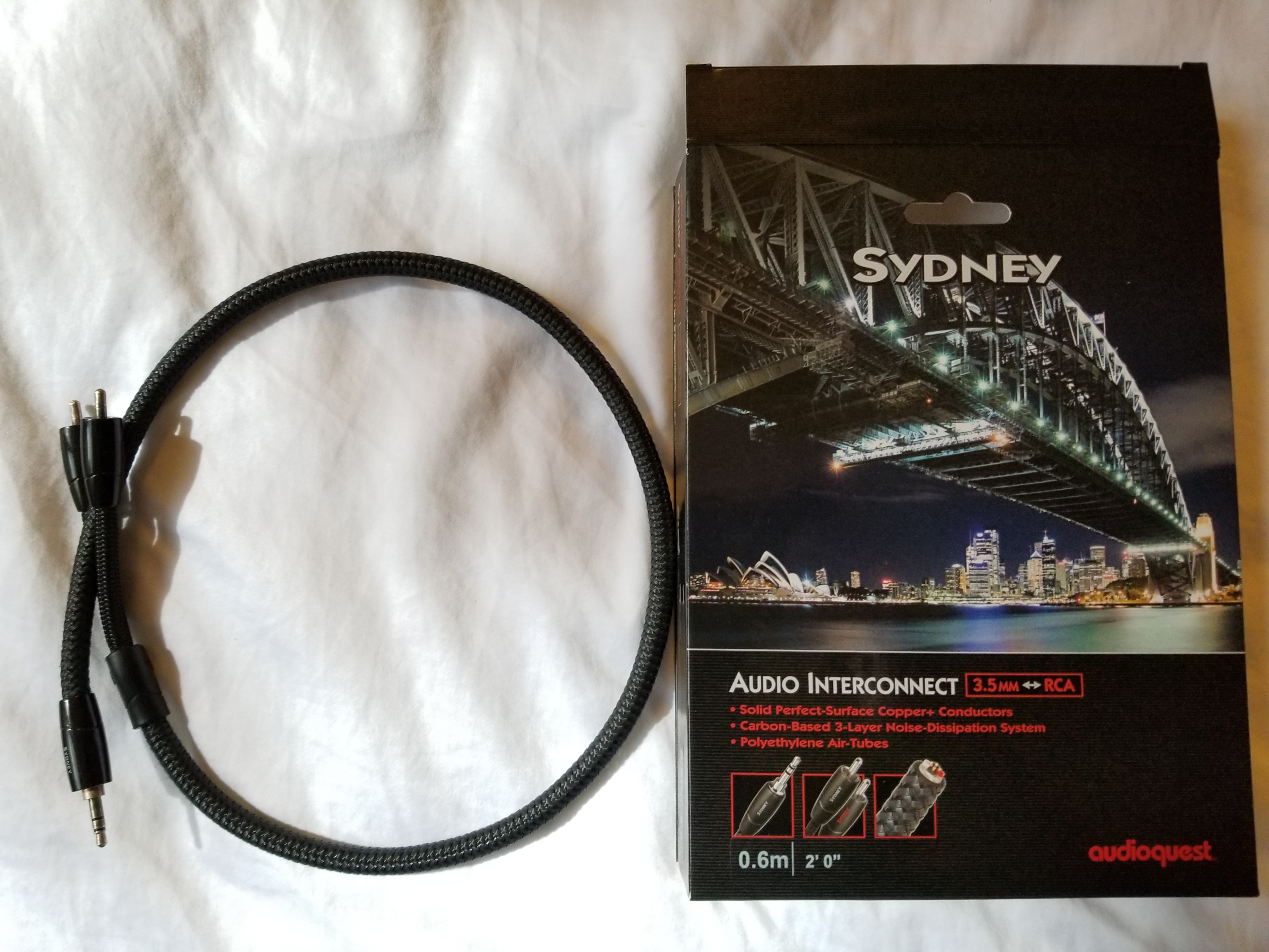 Audioquest Sydney single 3.5mm RCA interconnect, Audio, Portable