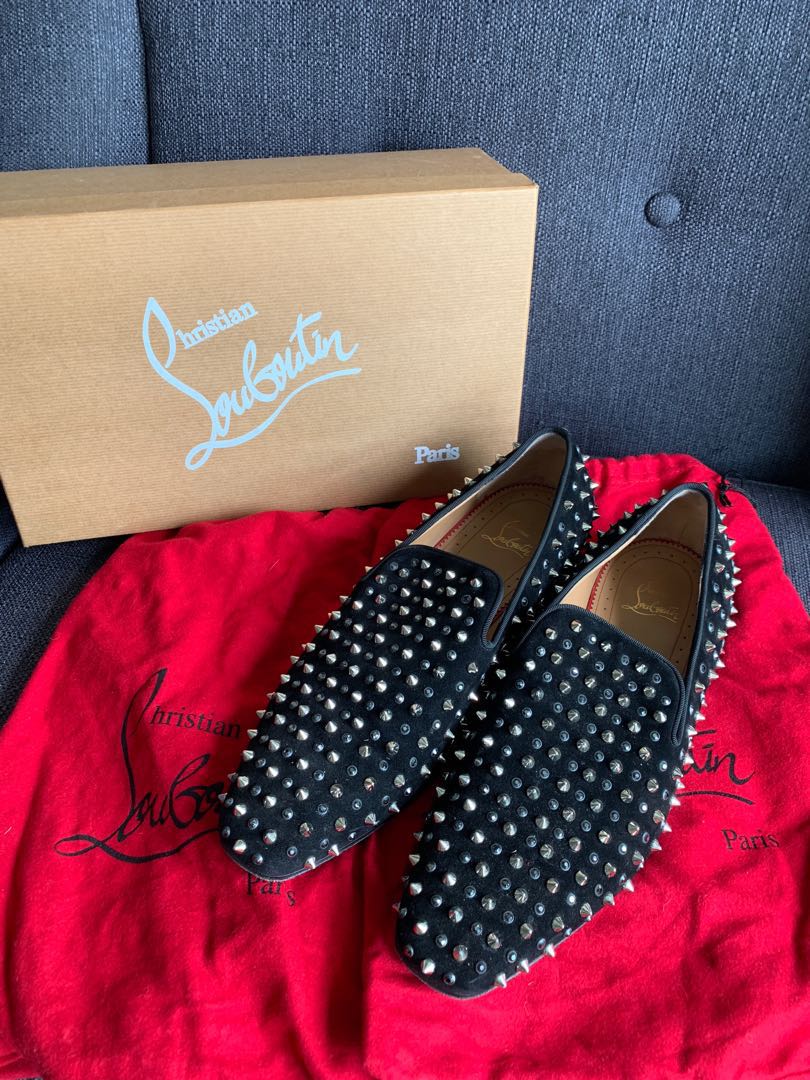 christian louboutin spiked loafers
