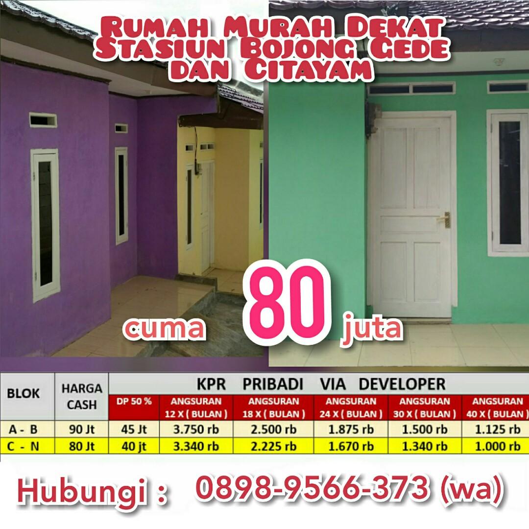 Citayam Rumah Murah 80 Juta Properti Dijual Di Carousell