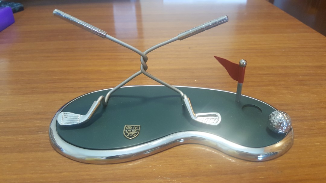 Desktop Business Card Holder Golf design, Heavyweight, Furniture