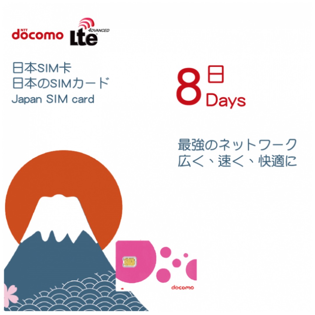 Docomo Japan 8 Days Unlimited 4g Lte Sim Card Mobile Phones Tablets Mobile Tablet Accessories Mobile Accessories On Carousell