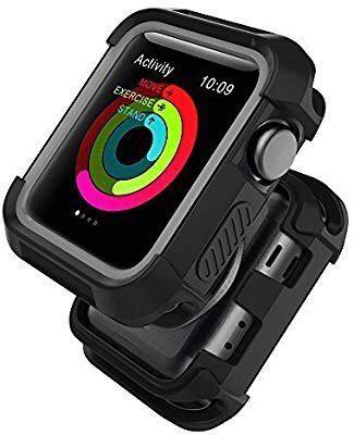 E598 for Apple Watch Case 42mm UMTELE Shock Proof Bumper Cover Scratch Resistant Protective Rugged Case for Apple Series 3 2 1 42mm Nike Black Grey Mobile Phones Gadgets Mobile Gadget Accessories Case...