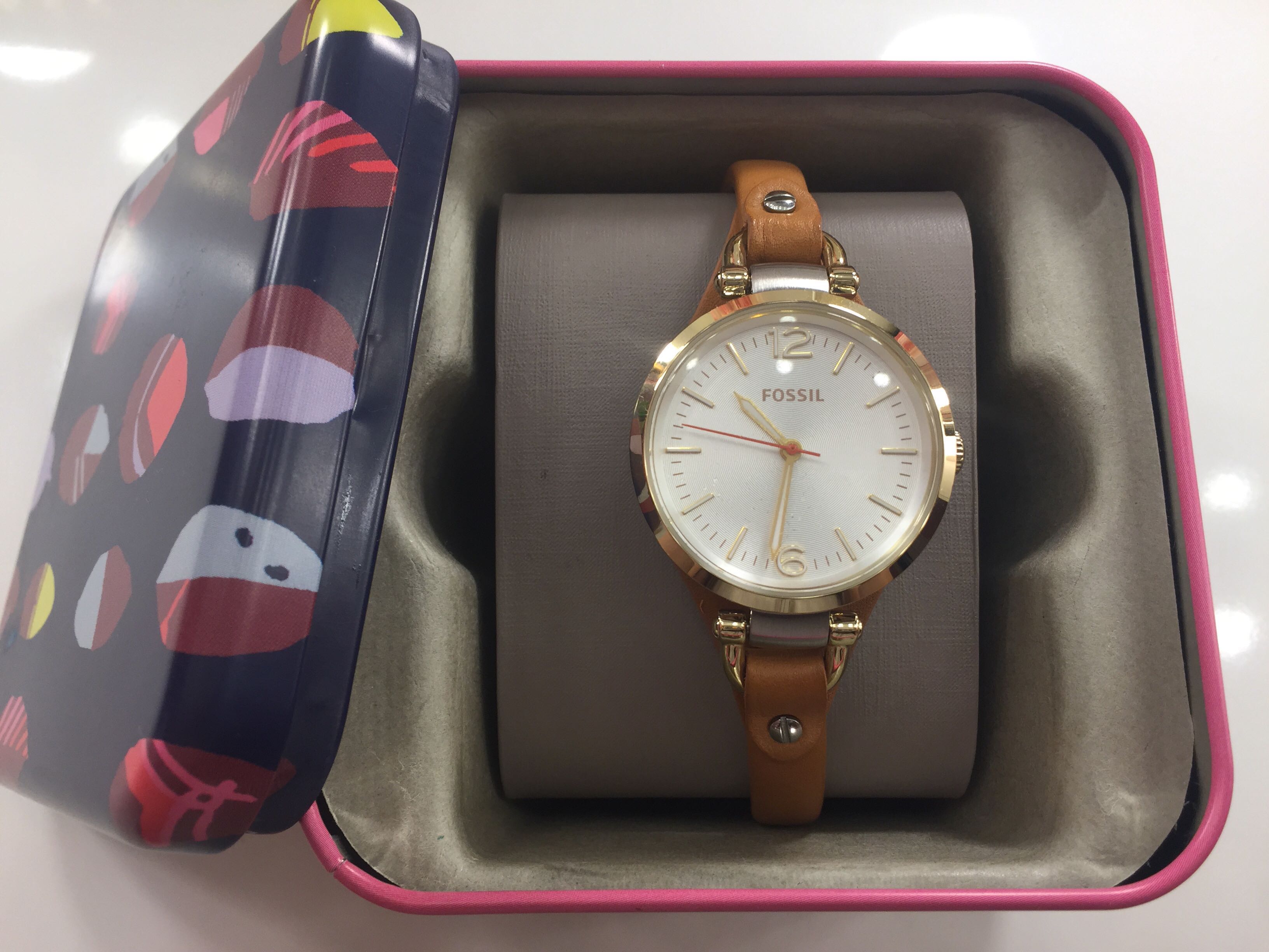 Fossil Georgia Brown Leather Watch 