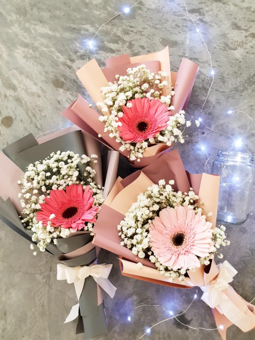 Gerbera daisy bouquet / flower bouquet / single stalk bouquet / baby