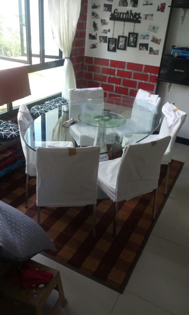 Glass Top Dining Table Set Furniture Tables Chairs On Carousell