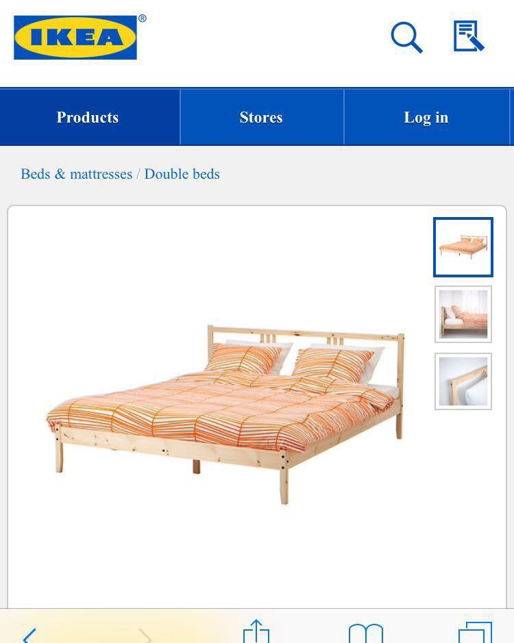 ikea fjellse queen size bed frame furniture home living furniture bed frames mattresses on carousell