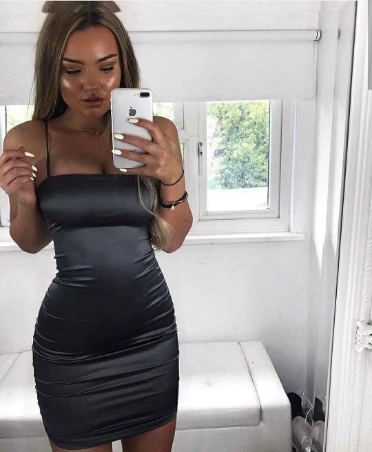 Kylie satin mini sexy dress, Women's 