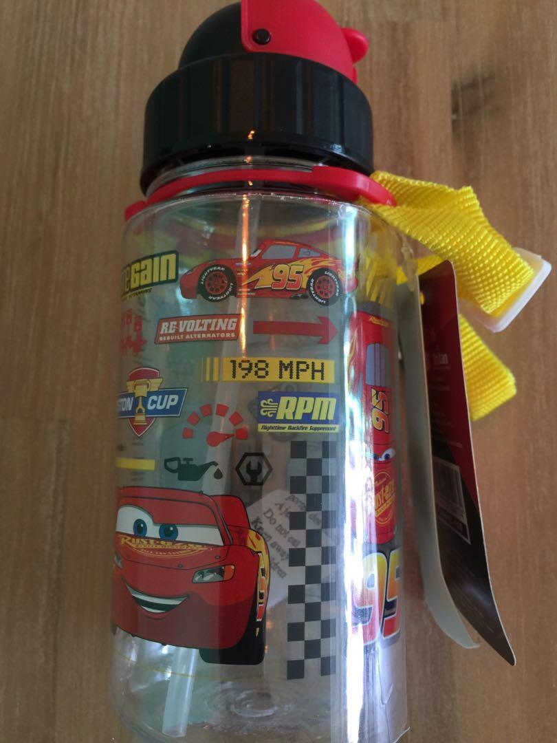 16.5 Oz Disney Cars Water Bottle Lightening McQueen Loop Kids
