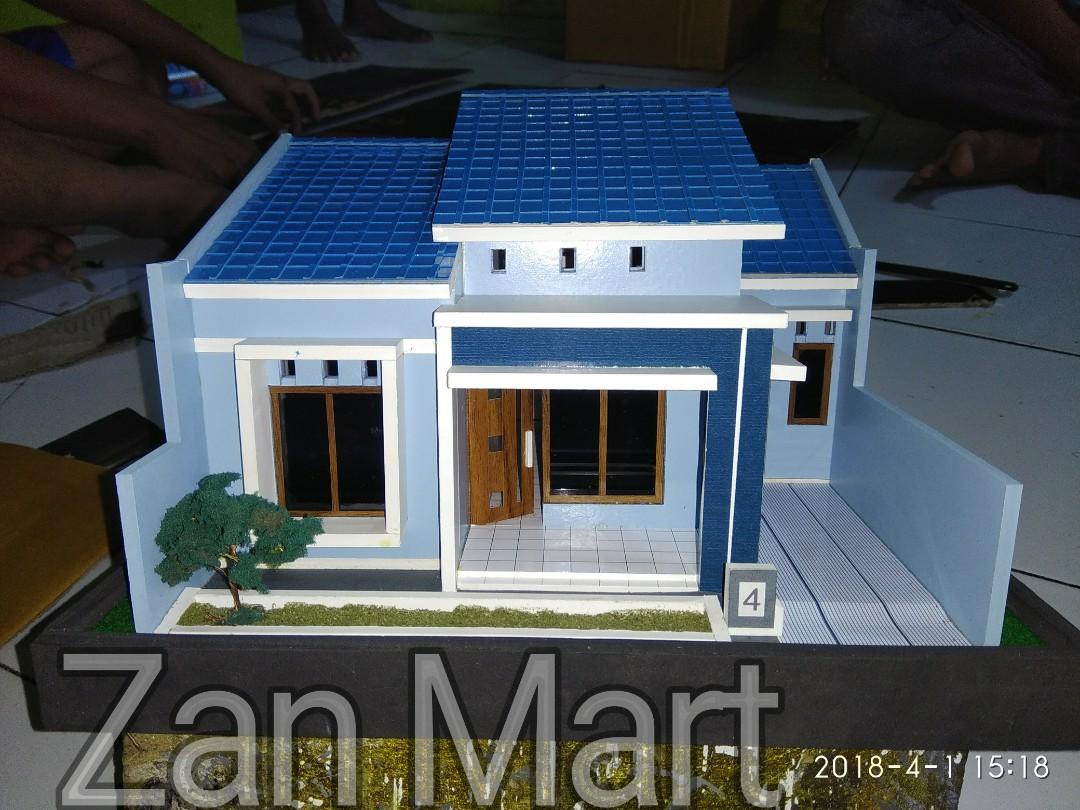 Maket Rumah Minimalis Tampak Eksterior Desain Kerajinan Tangan Karya Seni Di Carousell