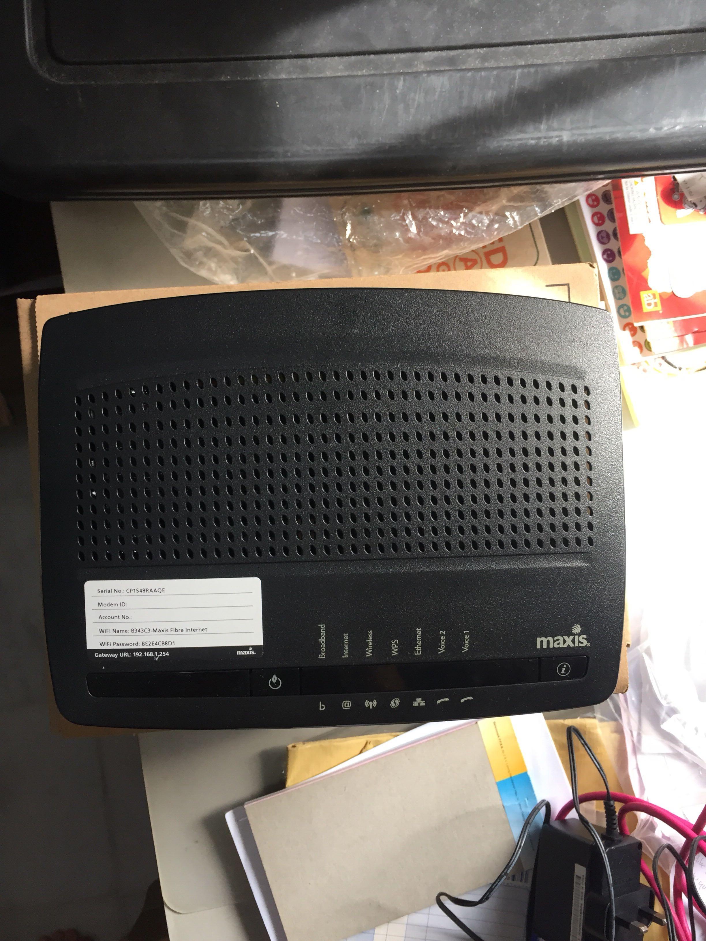 Maxis fibre modem, Computers & Tech, Parts & Accessories, Networking on