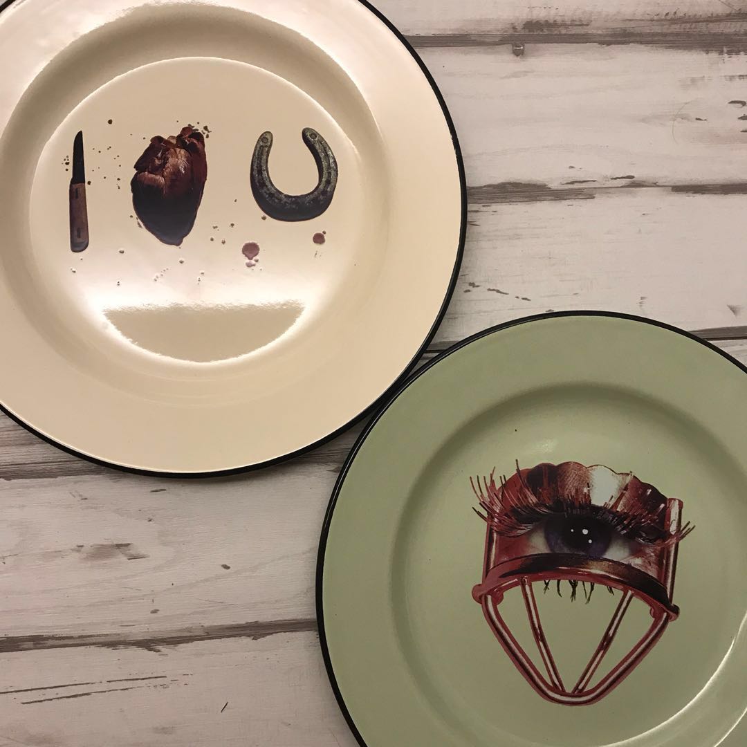 Metal Enamel Plates Bundle Set Home Liances Kitchenware On Photo
