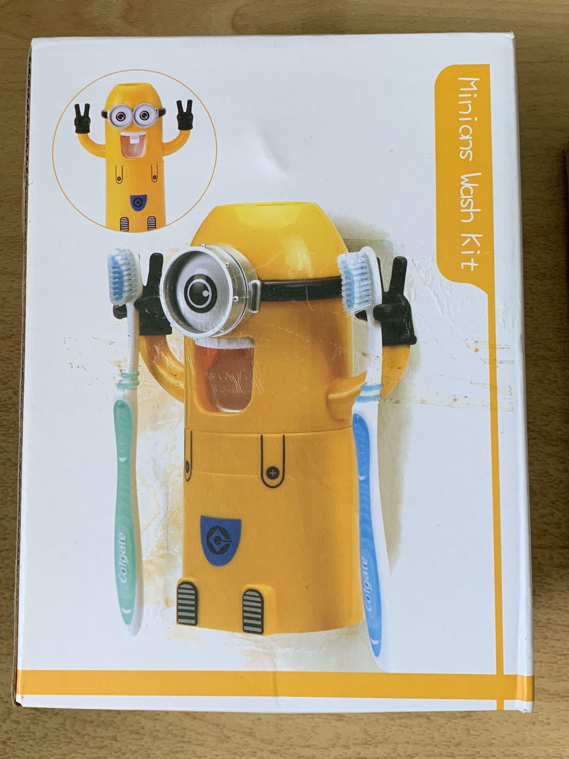 Minions toothbrush holder c/w cup, Babies & Kids, Bathing & Changing