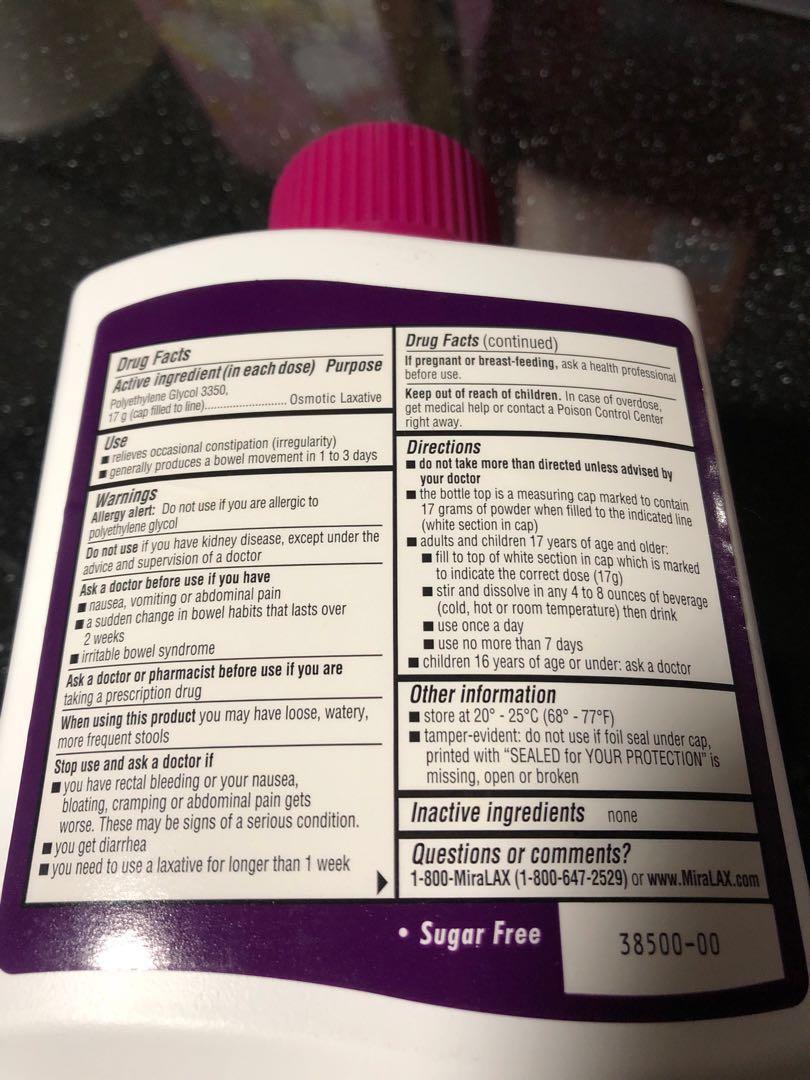 Miralax Powder Laxative Everything Else On Carousell Learn about side effects, warnings, dosage, and more. miralax powder laxative