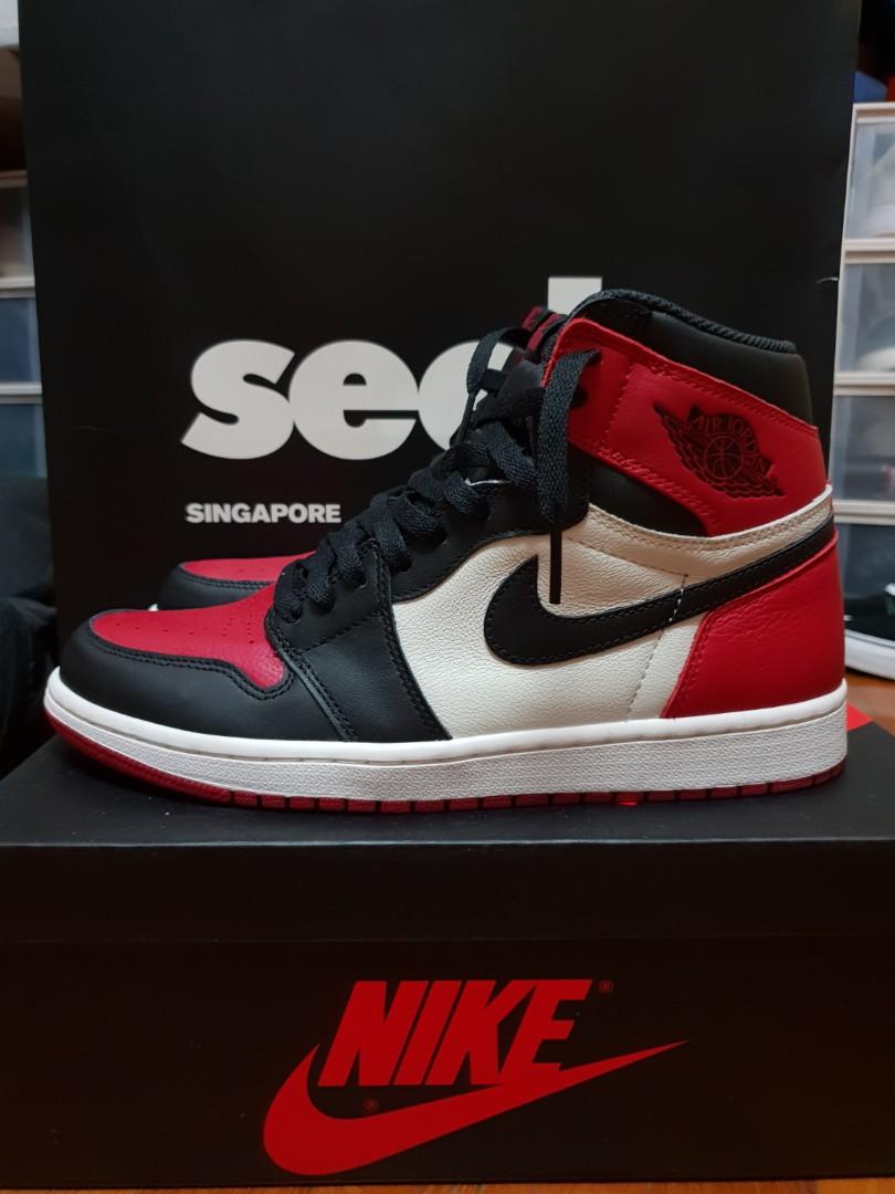 Nike jordan 1 bred toe US 9.5 Men s Fashion Footwear Sneakers