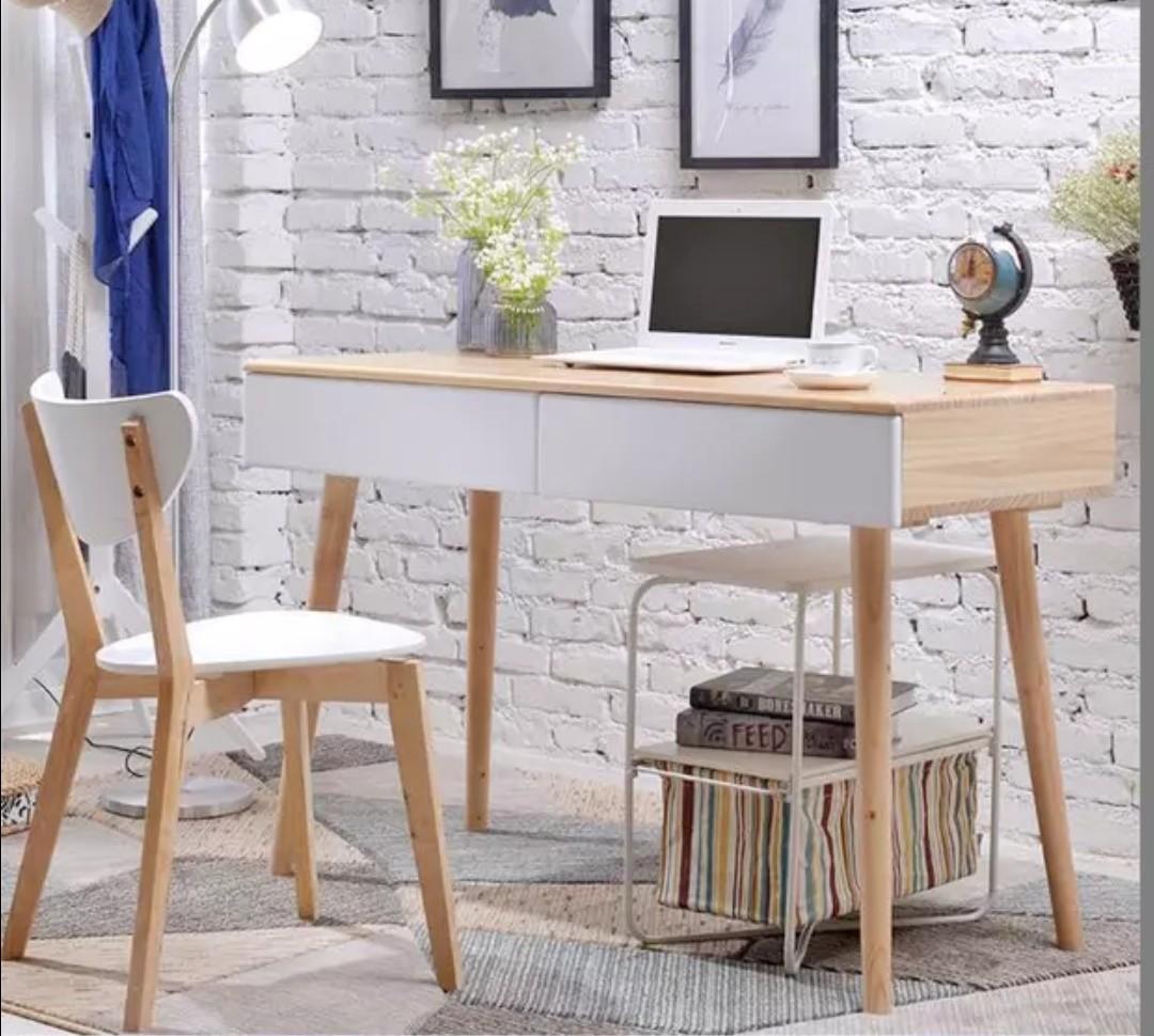 Nordic style study table desk with drawers Furniture Home