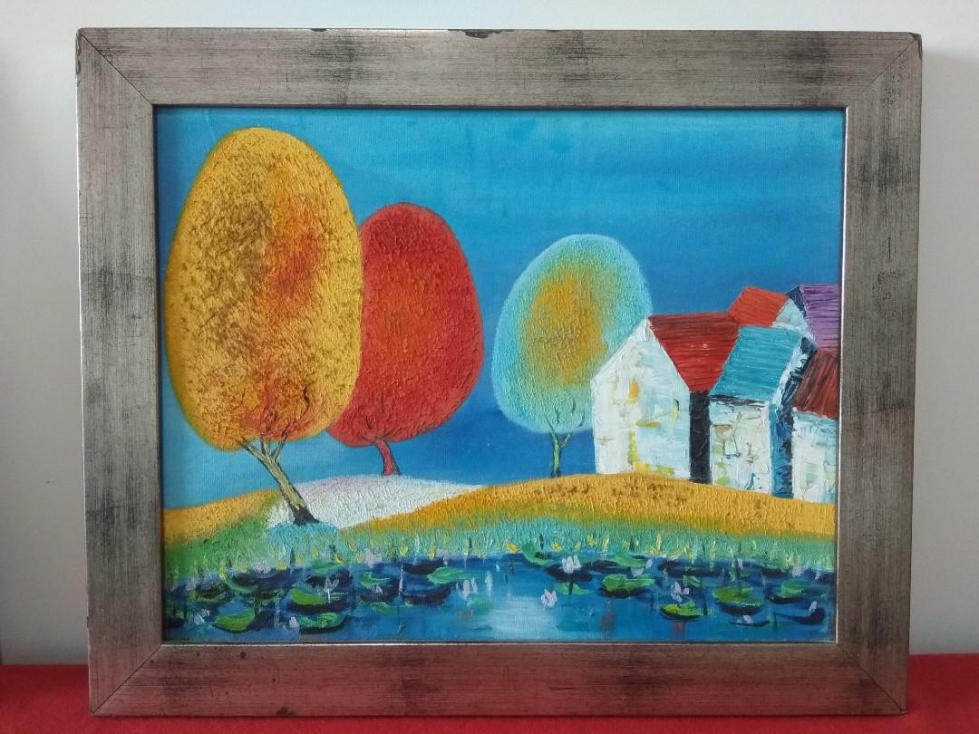Oil Painting On Canvas With Frame Design Craft Art Prints On