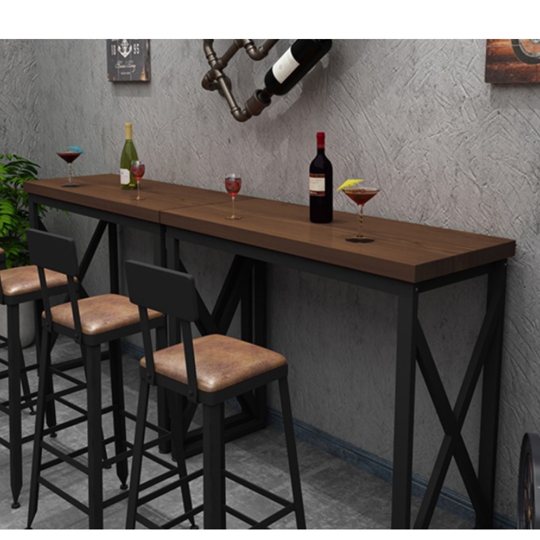 Rustic Industrial Bar Table, Furniture & Home Living, Furniture, Tables