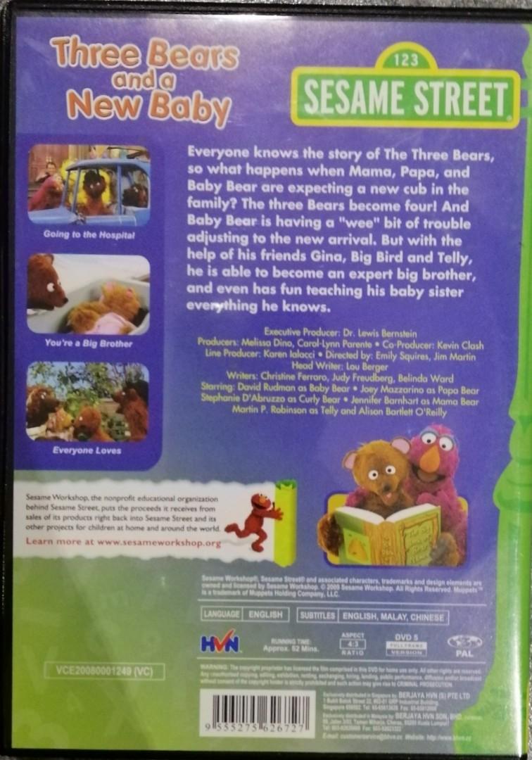 Sesame Street 3 Bears And A New Baby Dvd For Kids Tv Home Appliances Tv Entertainment Tv Parts Accessories On Carousell
