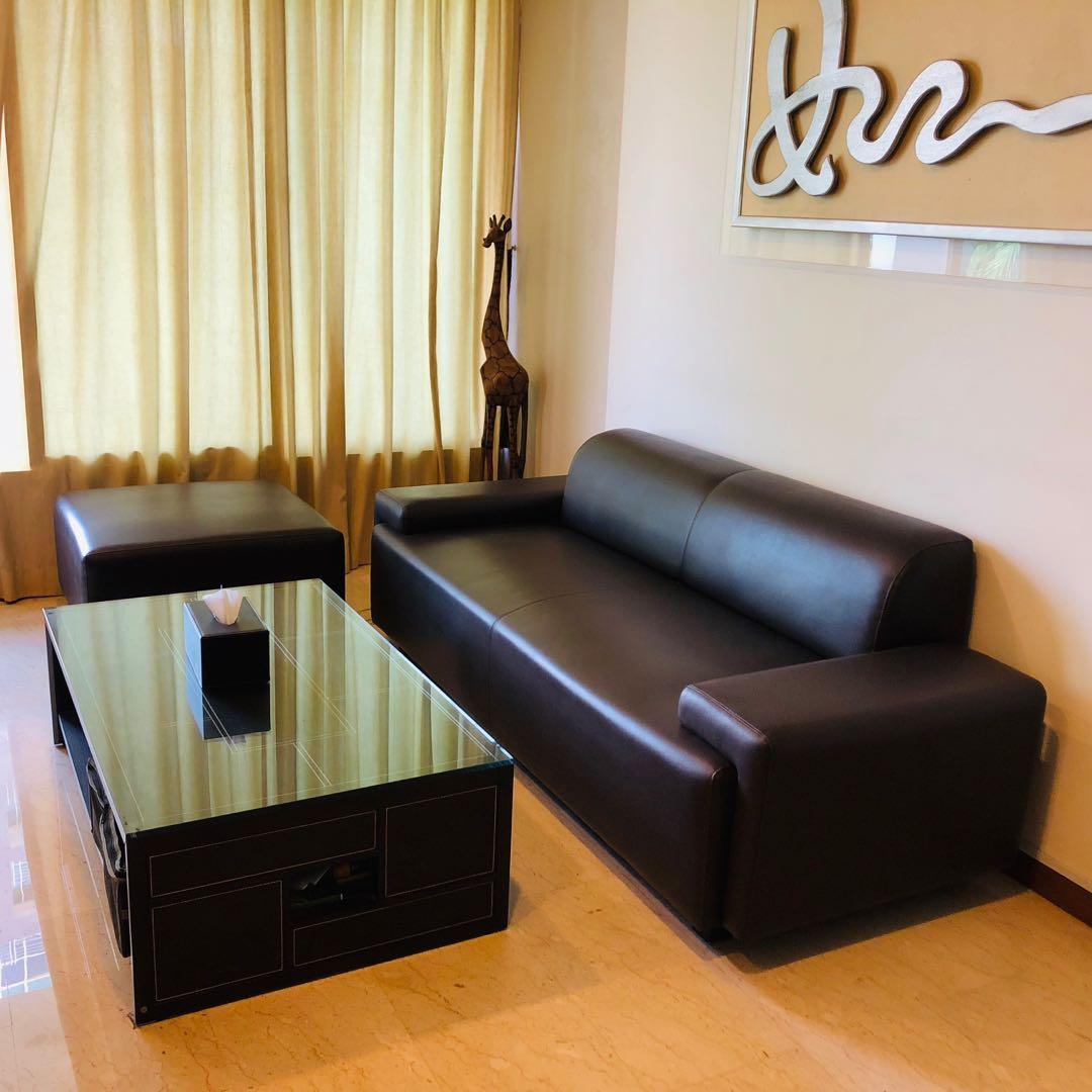 Small Profile Brown Sofa With Lorenzo Coffee Table Furniture