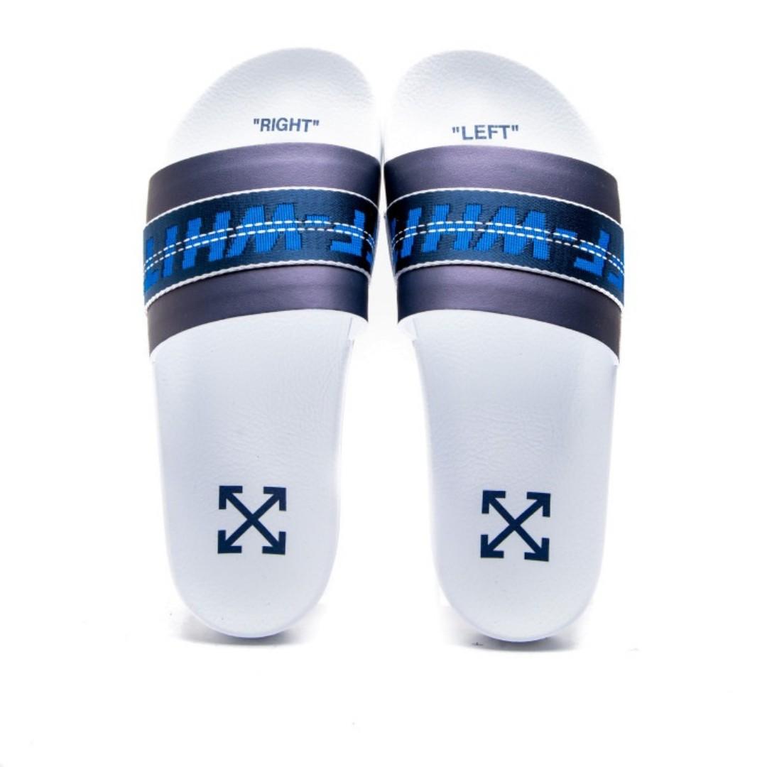 White and blue clearance slides