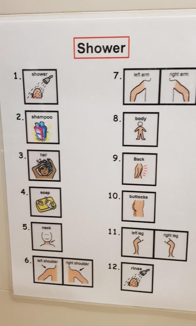 visual aids (shower and dry self), Babies & Kids, Bathing & Changing